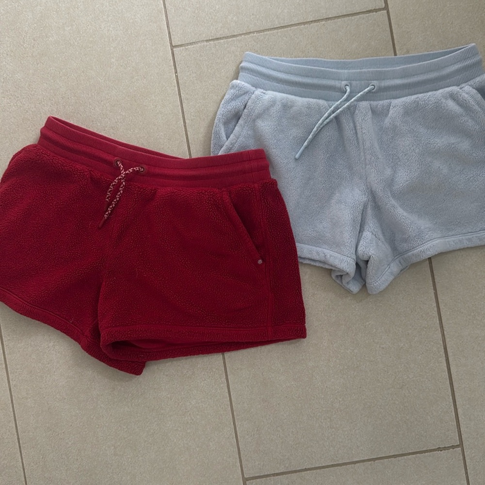 Athleta Girl Fuzzy Shorts -2 pair